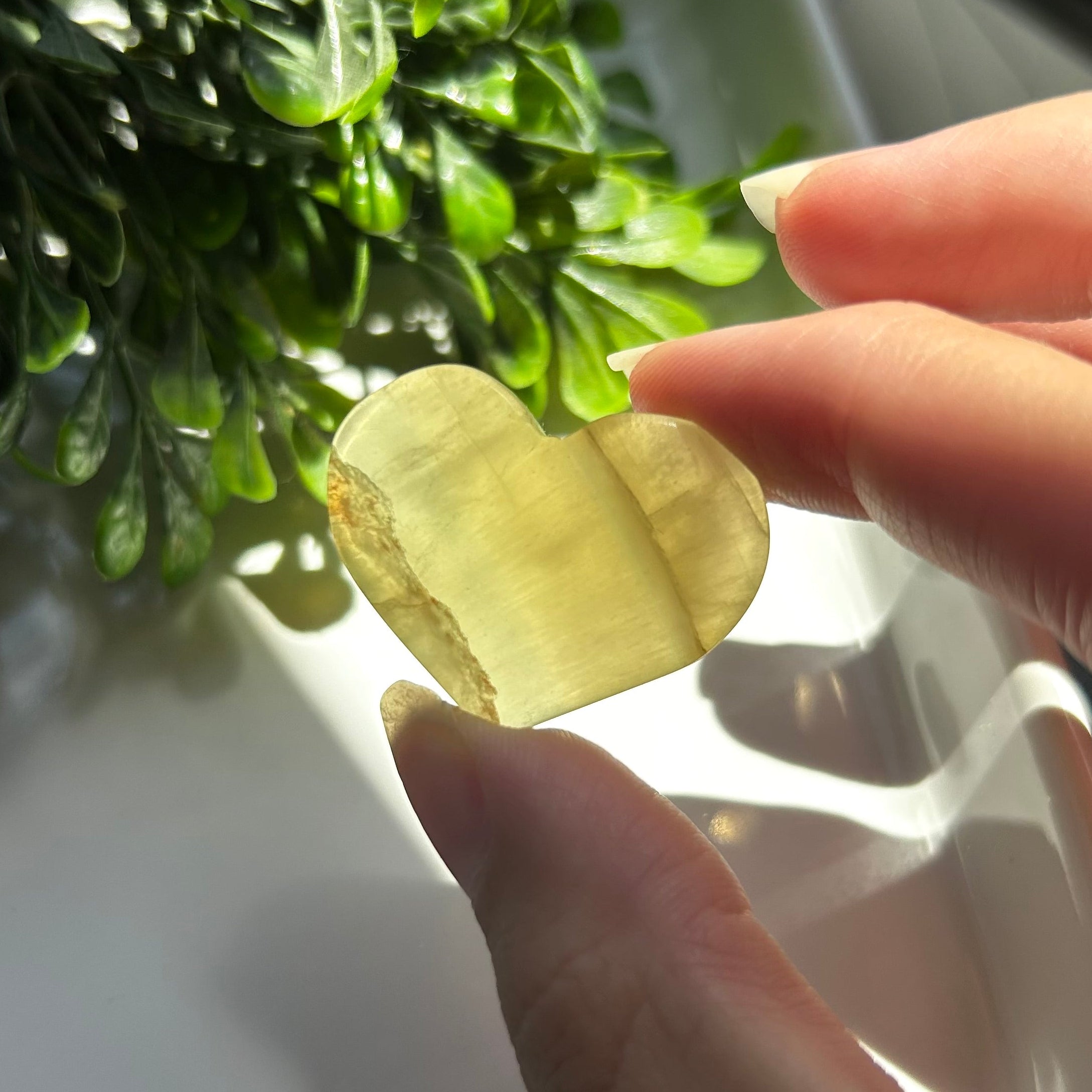 Yellow Fluorite Hearts